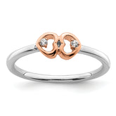 14K Two-Tone First Promise Lab Grown VS/SI+ G+ Dia Hearts Promise Ring